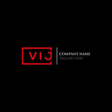 VIJ logo monogram isolated on circle element design template, VIJ letter logo design on black background. VIJ creative initials letter logo concept. VIJ letter  design.