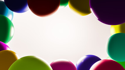 Colorful glossy sphere on the white background, 3D illustration for your design, with copy-space