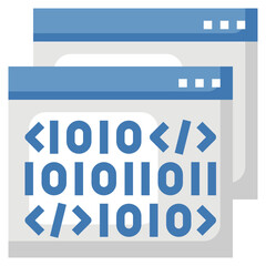 CODING flat icon,linear,outline,graphic,illustration