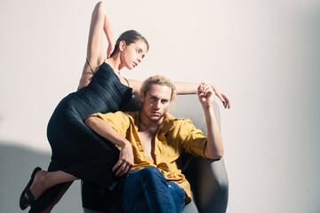 Obraz premium Couple of sexy man and sensual woman.