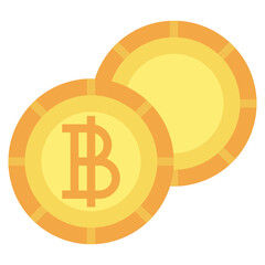 BAHT flat icon,linear,outline,graphic,illustration