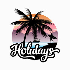 Naklejka premium Summer holiday logo