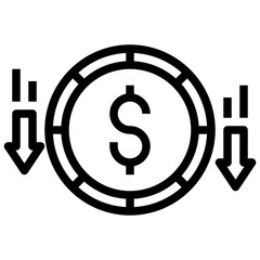 DECREASE line icon,linear,outline,graphic,illustration