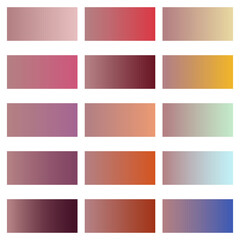 Fototapeta na wymiar Set of vector backgrounds. Gradient backgrounds with a transition from ash pink to other colors. Empty space to insert text.