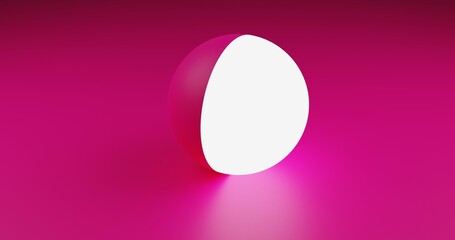 Abstract 3D Render hot pink  Background With white light  Emission Sphere 8K High Resolution JPEG