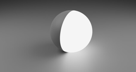 Abstract 3D Render gray Background With white light  Emission Sphere 8K High Resolution JPEG
