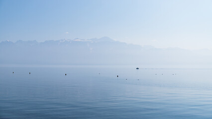 Obraz na płótnie Canvas Lac Léman les Alpes Suisse