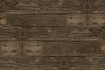 Old dark brown wood texture background, empty