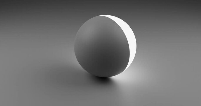 Abstract 3D Render gray Background With white light  Emission Sphere Looped 4K High Resolution Video