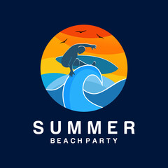 	Summer beach logo