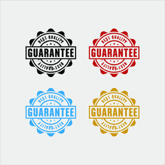 Set of round guarantee stamp with different color