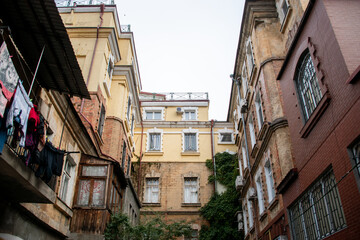 Odessa, Ukraine - November 28, 2020: old cozy courtyard in Odessa