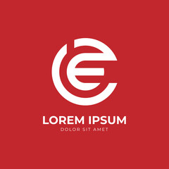 letter EC or CE minimalist monogram vector logo design element - obrazy, fototapety, plakaty