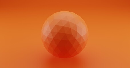 Abstract 3D Render orange  Background With triangle Sphere 8K High Resolution JPEG