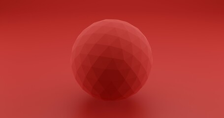 Abstract 3D Render red  Background With triangle Sphere 8K High Resolution JPEG