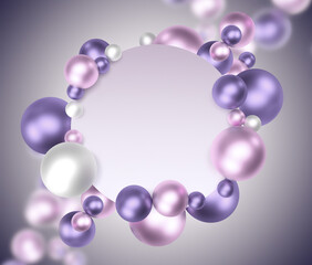 Abstract Bright Background with Pearlescent Balls
