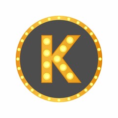 Letter k with bulb logo template illustration