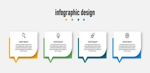 Infographic design for business concept. Presentation business elegant professional template with 4 step Premium Vector