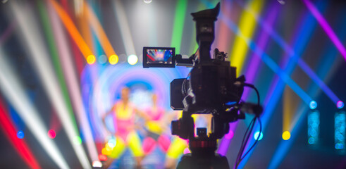 stream at a concert in a hall without spectators