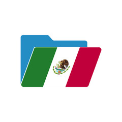 Mexico. Folder icon with Mexico flag. Vector folders icons with flags. Isolated on white background