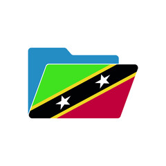 Saint Kitts and Nevis. Folder icon with Saint Kitts and Nevis flag. Vector folders icons with flags. Isolated on white background