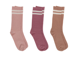 cotton long socks isolated on white background