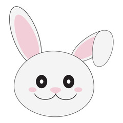 Cute Easter bunny face, Vector Easter bunny face, 