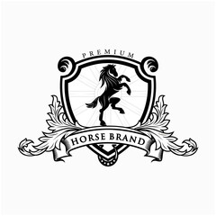 Vintage horse brand illustration logo