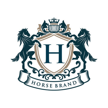 Vintage horse brand illustration logo