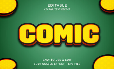 comic editable text effect with modern and simple style, usable for logo or campaign title