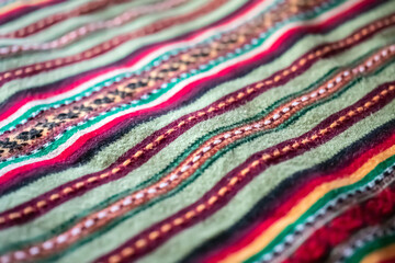 Ukrainian towel as a texture. Fabric with Ukrainian ornament.