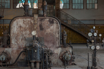 Fototapeta na wymiar Old abandoned Art Nouveau factory 