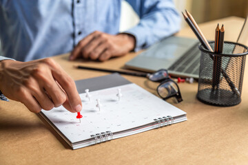 Businessman agenda calendar and reminder agenda work online at home men plan daily appointments and...