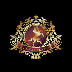 Vintage horse brand illustration logo