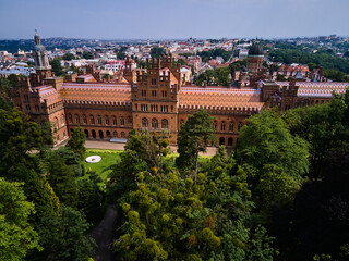 Fototapeta na wymiar Aerial view of Yuriy Fedkovych Chernivtsi National University, Ukraine