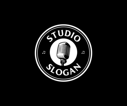 Radio Logo Design. Recording Studio Logo Design Vector.