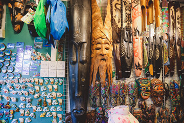 Bright and Colorful Souvenirs and Gifts in the Local Maldivian Market on the Male City, Maldives 