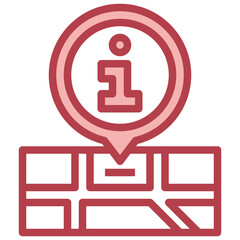 information point red line icon,linear,outline,graphic,illustration