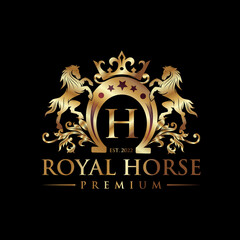 Vintage horse brand illustration logo