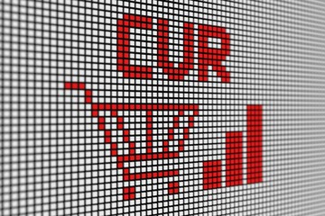 CVR text scoreboard blurred background 3d illustration