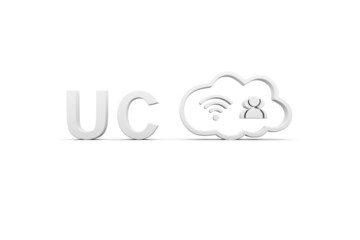 UNIFIED COMMUNICATIONS concept white background 3d render illustration