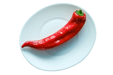 Red pepper on a plate.
