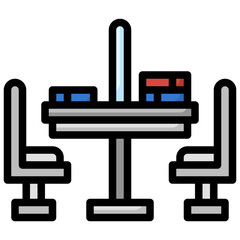 table filled outline icon,linear,outline,graphic,illustration