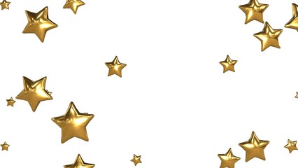 星 キラキラ 降り注ぐ クリスマス 金色 白背景 [別Verあり]