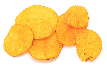 Chips isolated on white background.