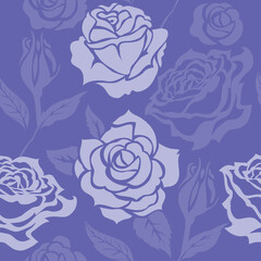 Seamless floral pattern very peri color. Vector illustration wallpaper. 