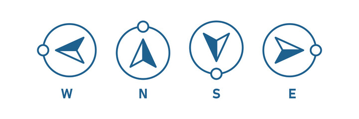 Compass direction. North, south, east and west Arrow. Map symbol. Vector © Tatiana