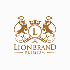 Luxury lion king logo design