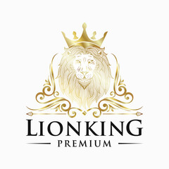 Luxury lion king logo design