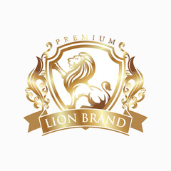 Luxury lion king logo design